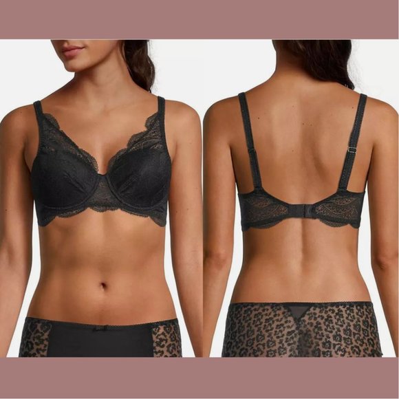 NWT $110 Simone Perele [ 32D ] Karma‎ Underwire Lace Demi Bra in Black #6220 - Picture 1 of 11